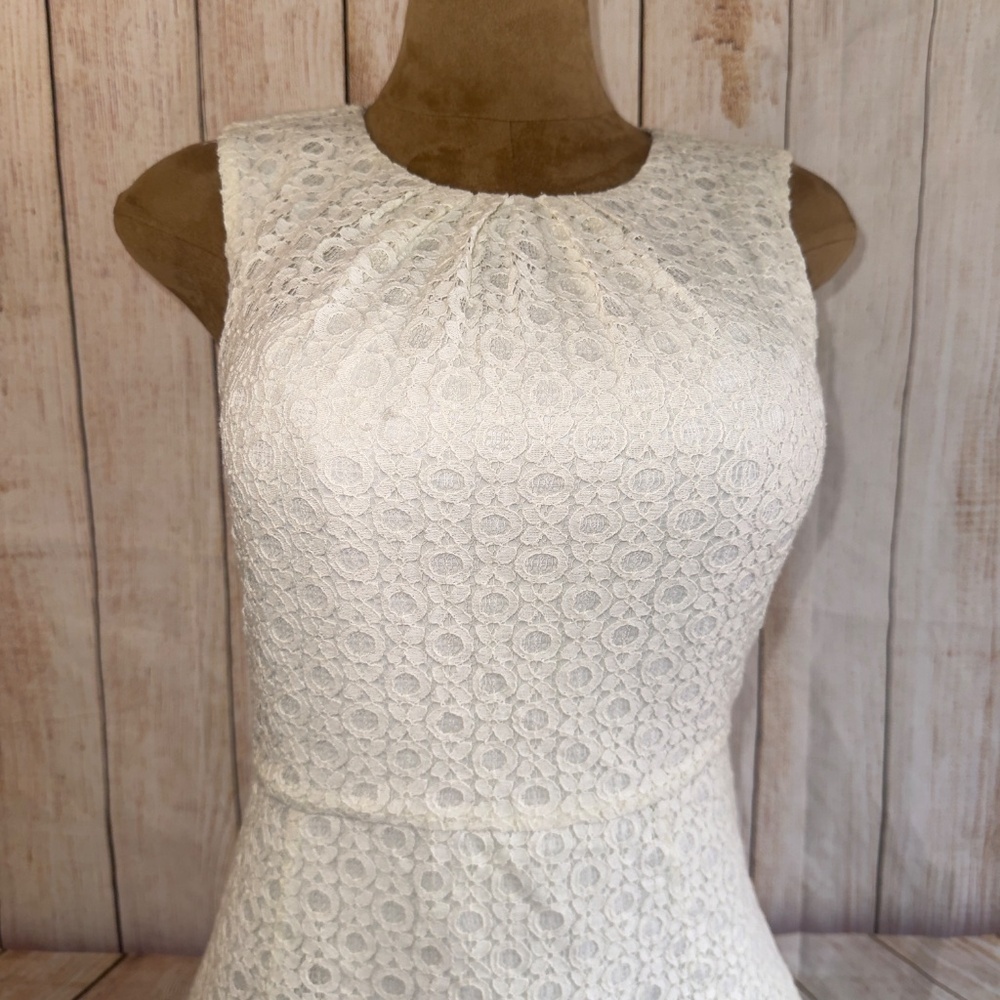 NWT TAHARI ANGEL CREAM WHITE LACE OVERLAY DRESS- Women’s Sz 8 $248​​ - Picture 2 of 12
